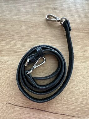 Black Leather Adjustable Crossbody Strap